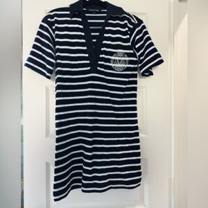 Striped Navy and White Short Sleeve Dress
